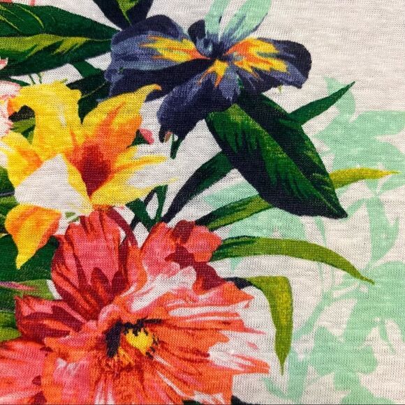 Tommy Bahamas Floral Linen Shirt. Short Sleeves. Semi Sheer. Side M. Great Cond! - Picture 3 of 8